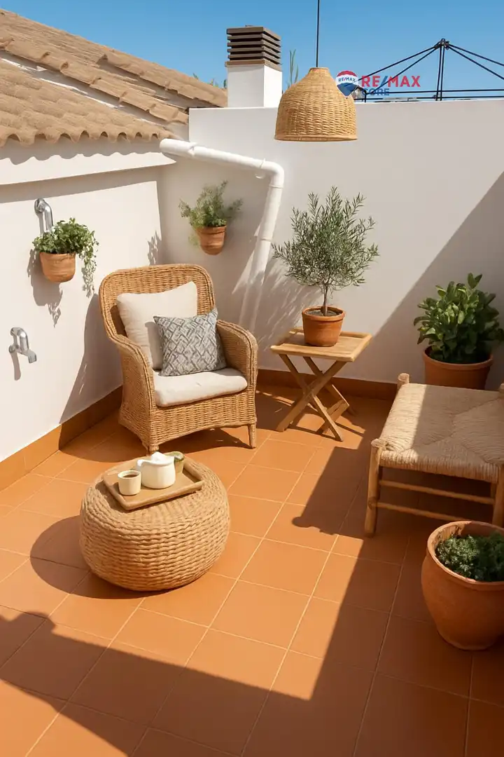 Terrasse von Dachboden zum Verkauf in Puebla de la Calzada mit Klimaanlage, Heizung und Möbliert