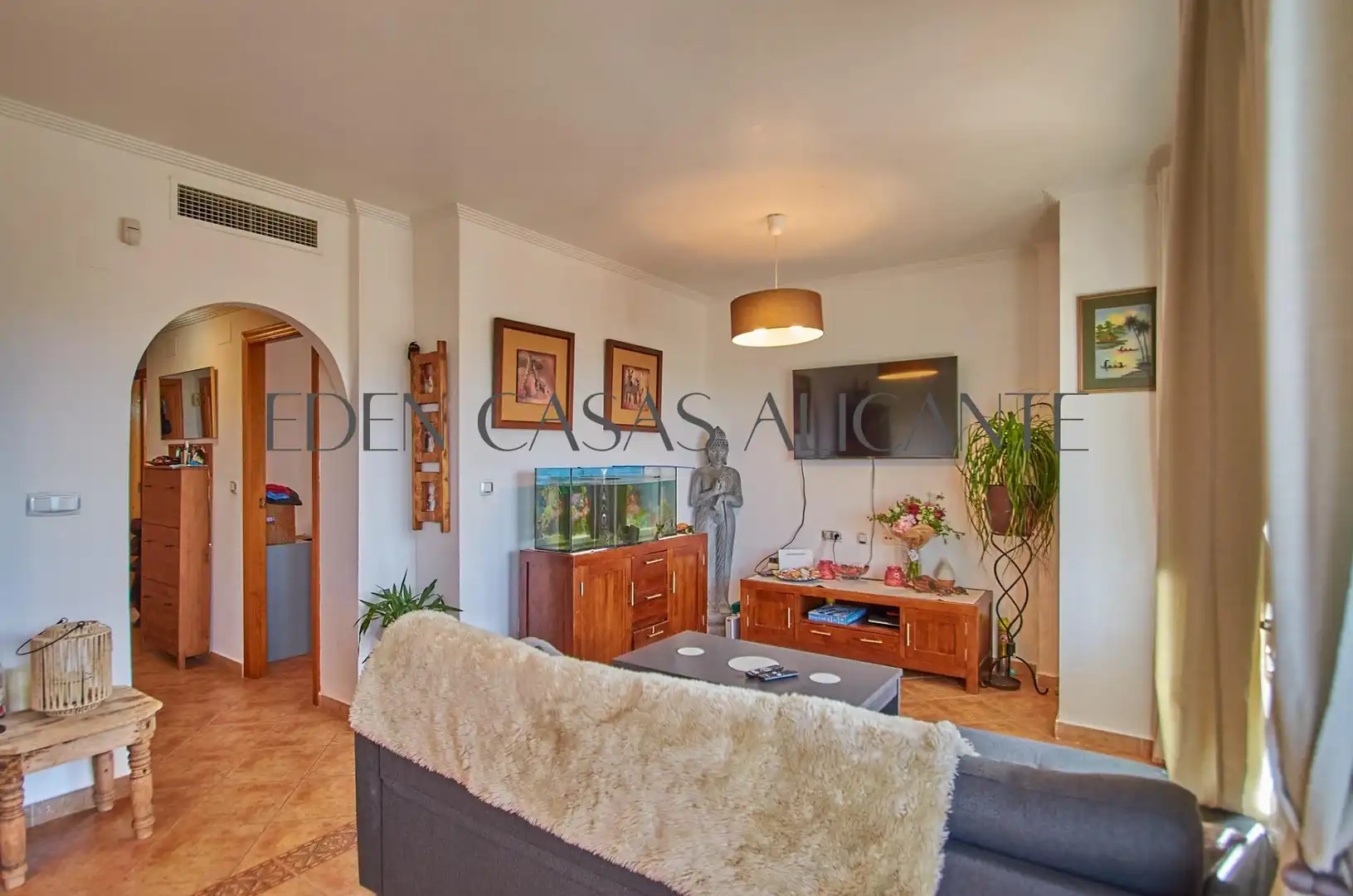 Sala d'estar de Casa o xalet en venda en Mutxamel amb Aire condicionat, Jardí privat i Terrassa