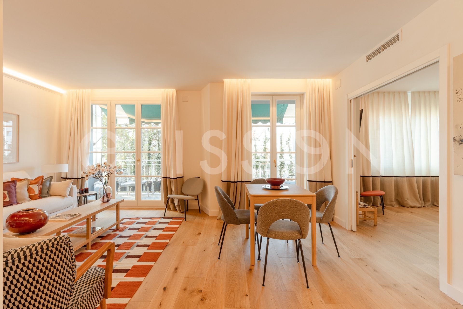 Wohnzimmer von Wohnung zur Miete in  Madrid Capital mit Klimaanlage, Heizung und Terrasse