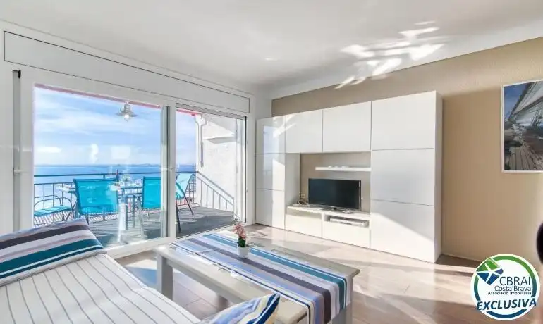 Sala de estar de Apartamento en venta en Roses con Aire acondicionado, Jardín privado y Terraza