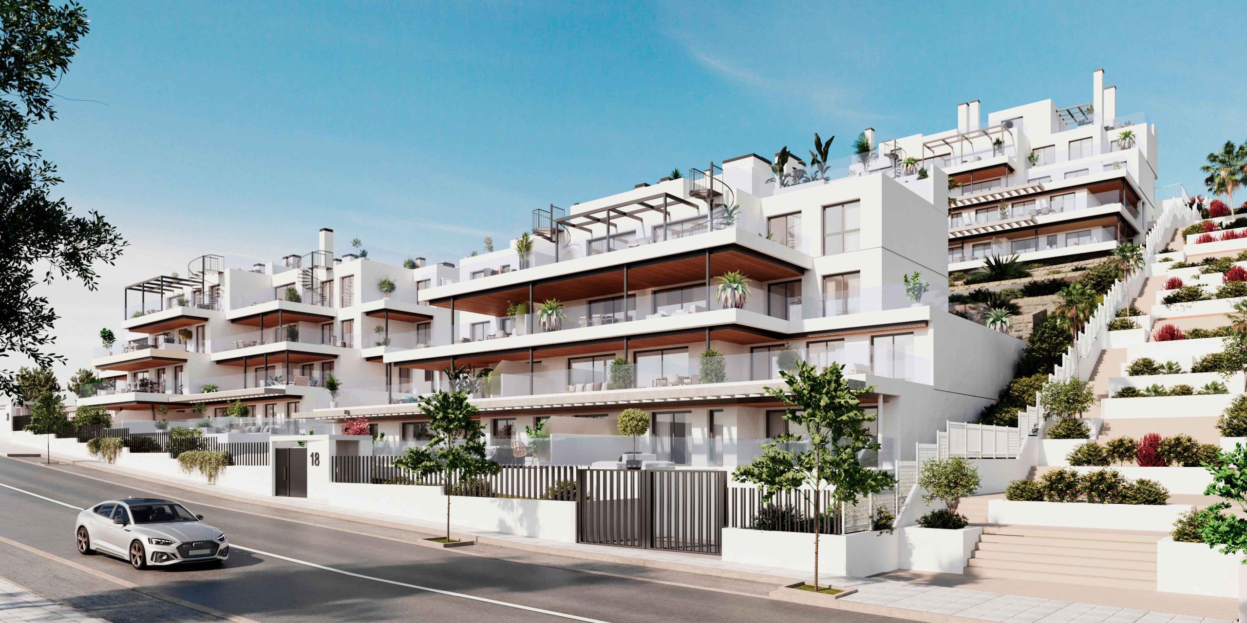 Vista exterior de Apartamento en venta en Estepona con Piscina comunitaria