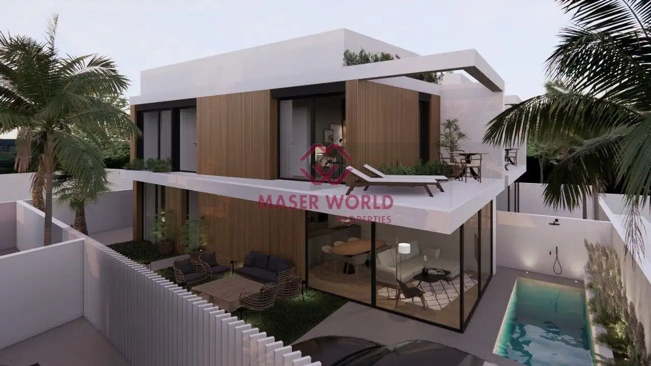 Vista exterior de Casa o chalet en venta en Pilar de la Horadada con Jardín privado, Terraza y Piscina
