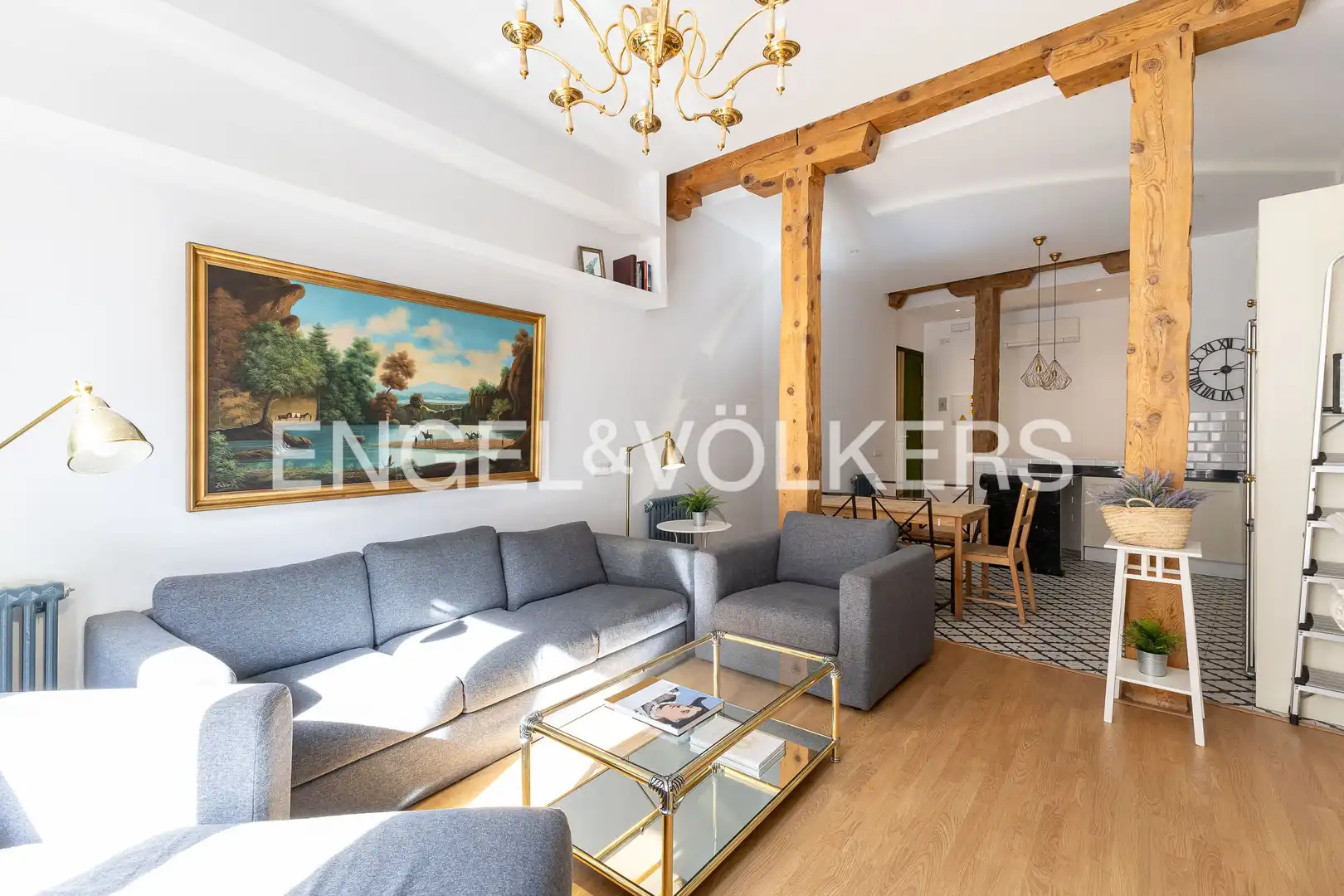 Wohnzimmer von Wohnung zum Verkauf in Madrid mit Klimaanlage, Heizung und Parkett
