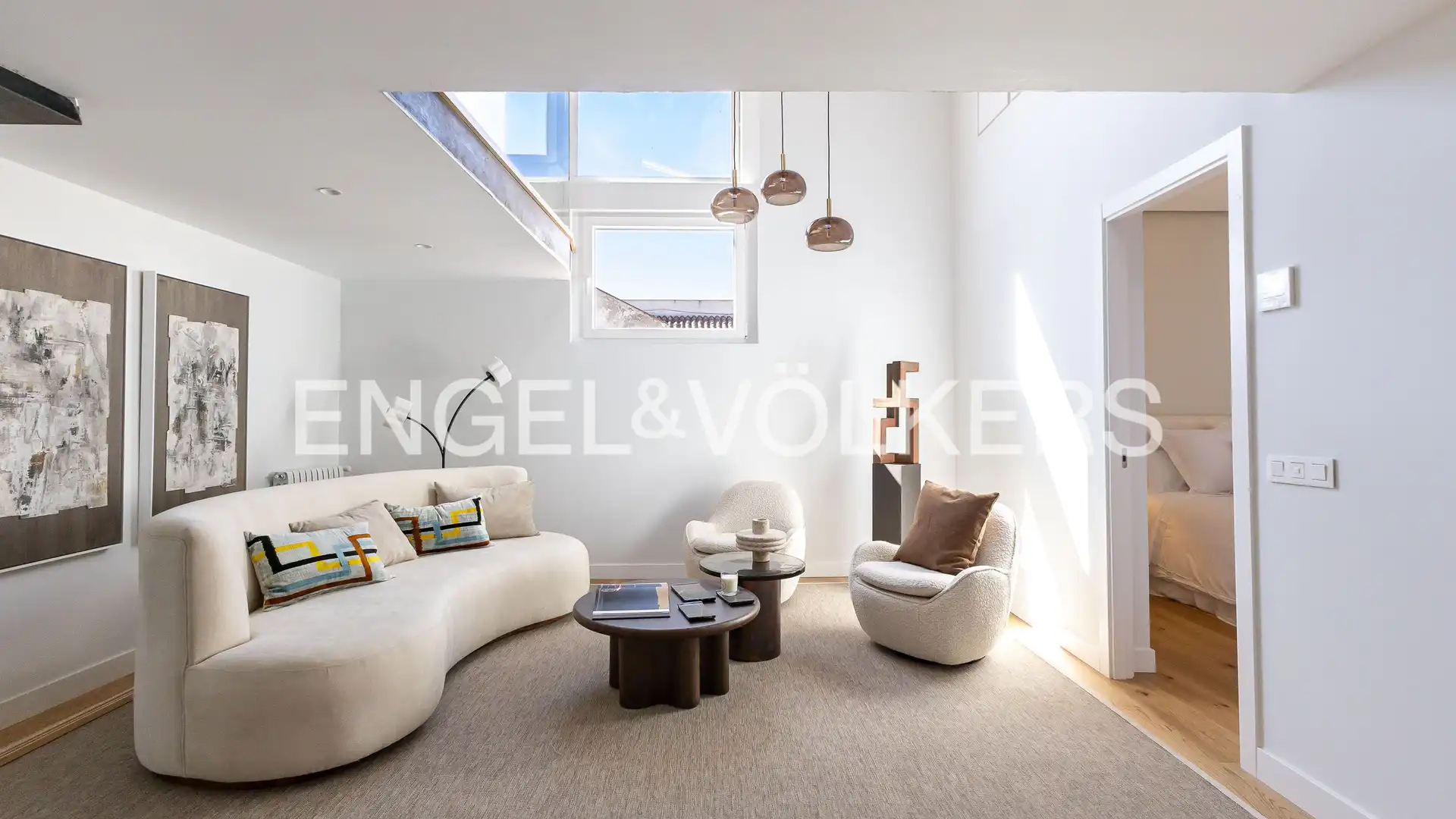 Sala de estar de Ático en venta en  Madrid Capital con Aire acondicionado, Calefacción y Parquet