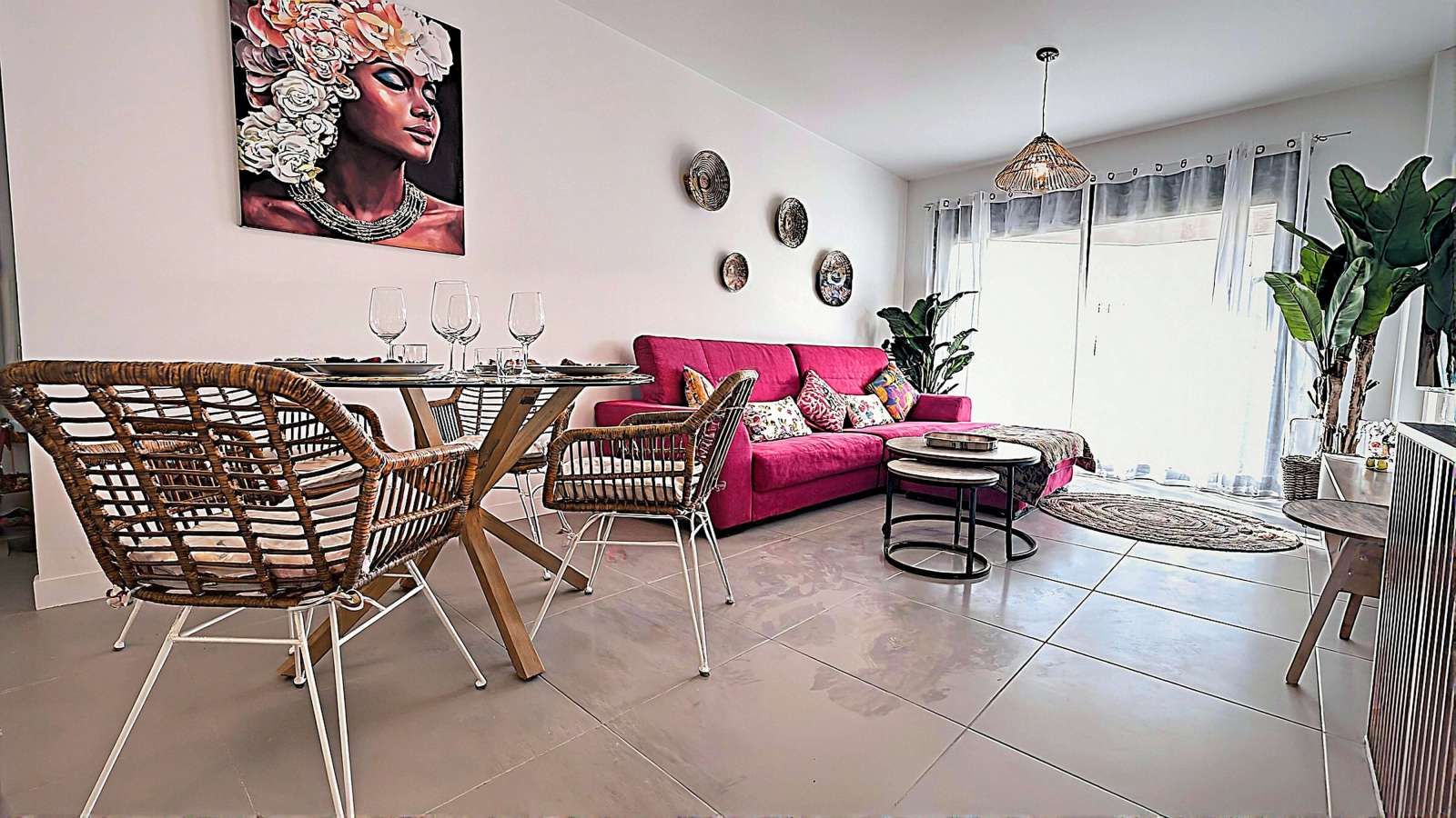 Sala de estar de Apartamento para compartir en Torrox con Aire acondicionado y Terraza