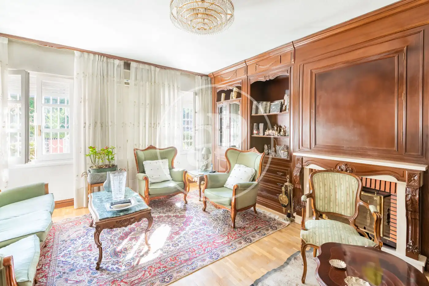 Sala de estar de Casa adosada en venta en Madrid con Aire acondicionado, Calefacción y Jardín privado