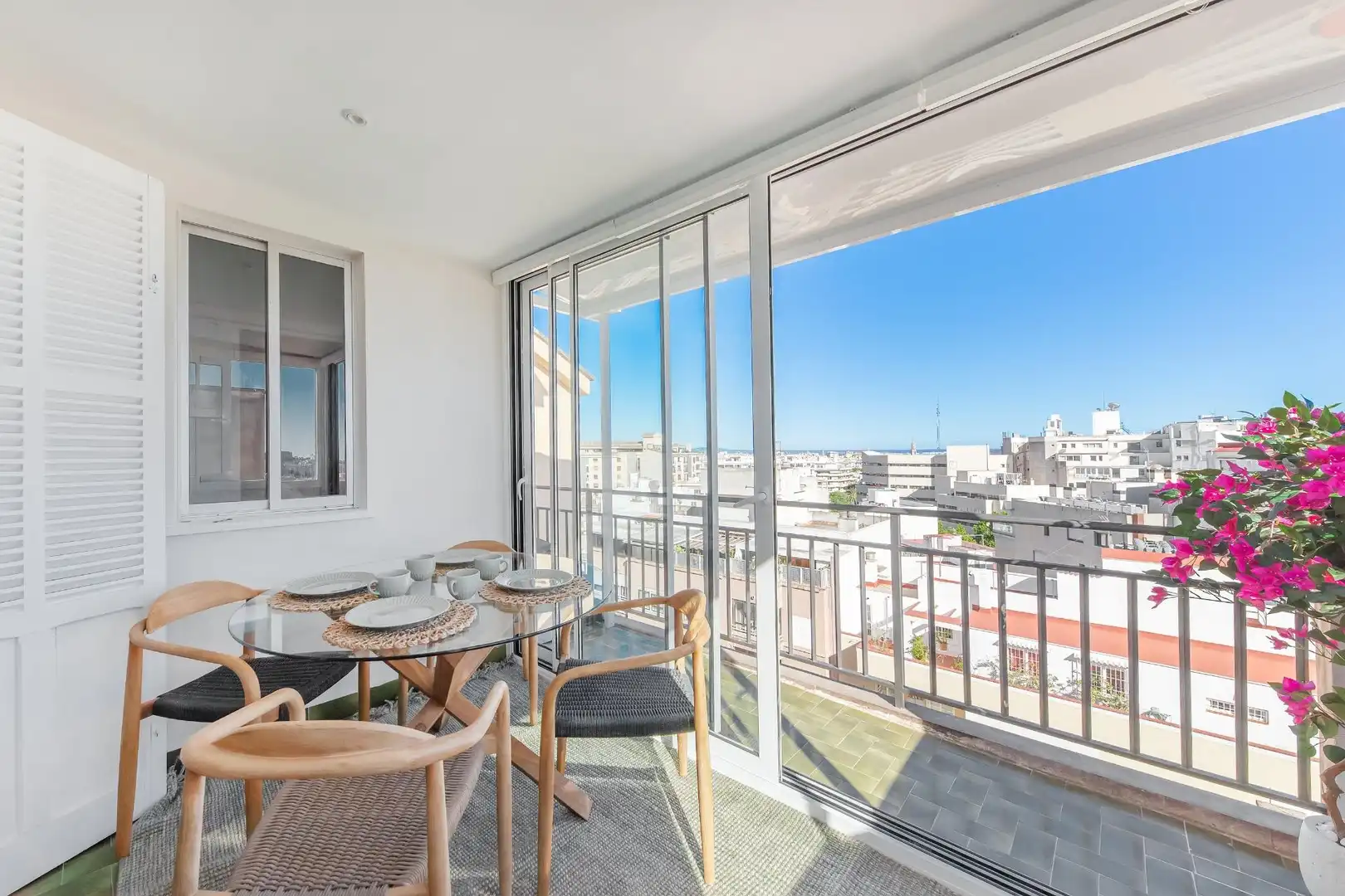 Terrasse von Dachboden zur Miete in  Palma de Mallorca mit Klimaanlage, Heizung und Parkett
