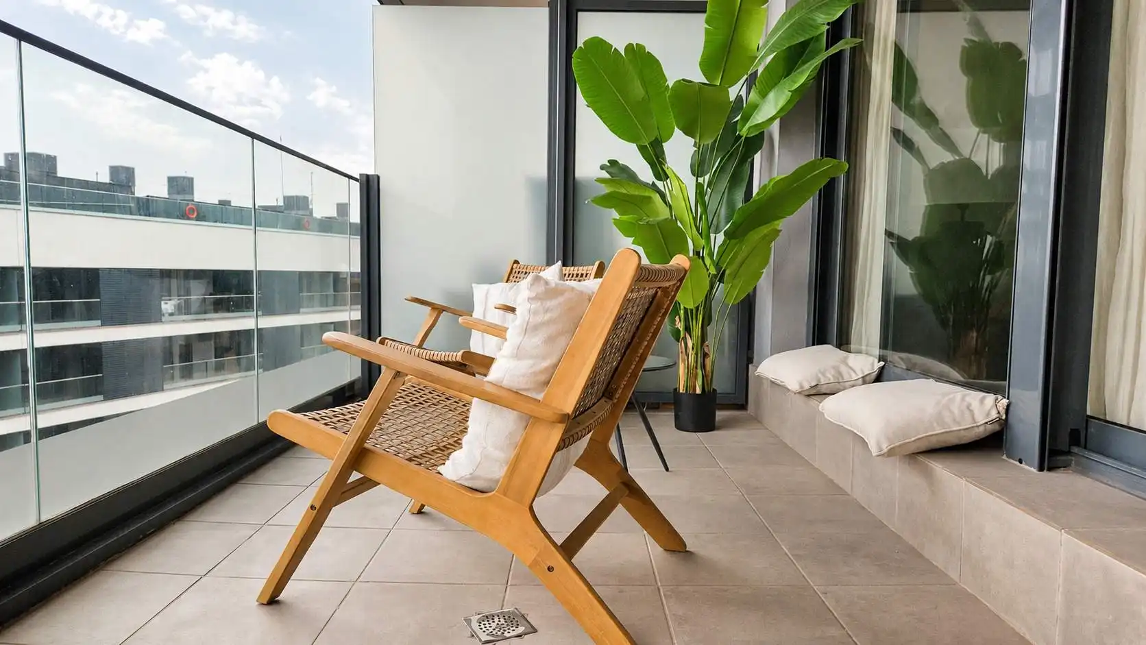 Terrasse von Wohnung zur Miete in Badalona mit Klimaanlage, Terrasse und Möbliert