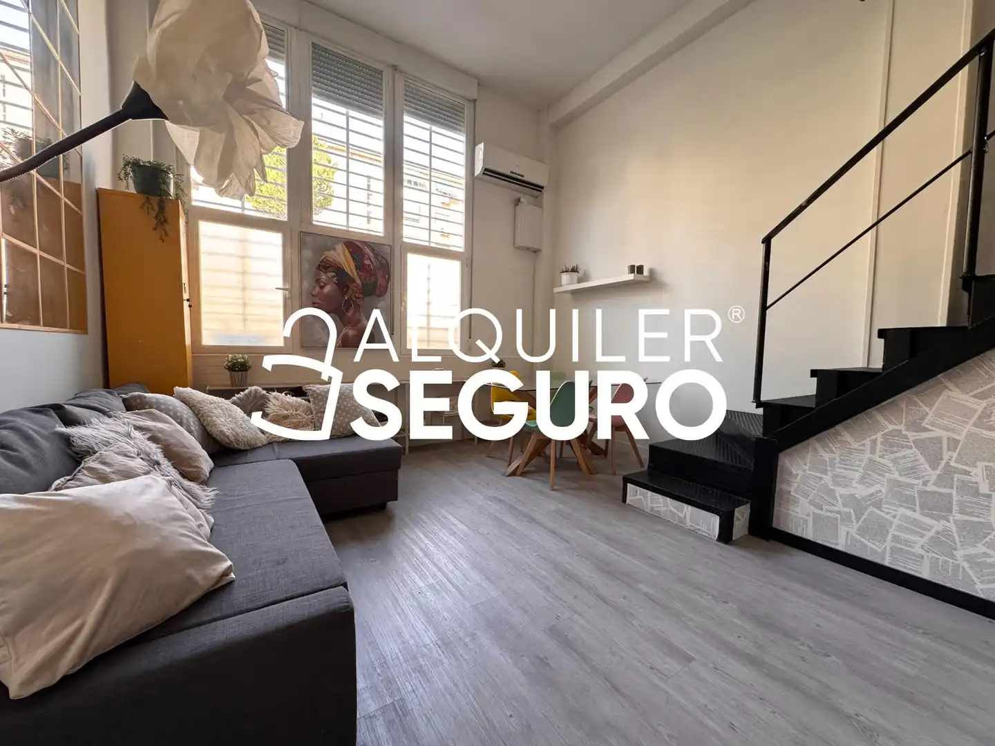 Wohnzimmer von Loft zur Miete in Madrid mit Klimaanlage, Heizung und Möbliert