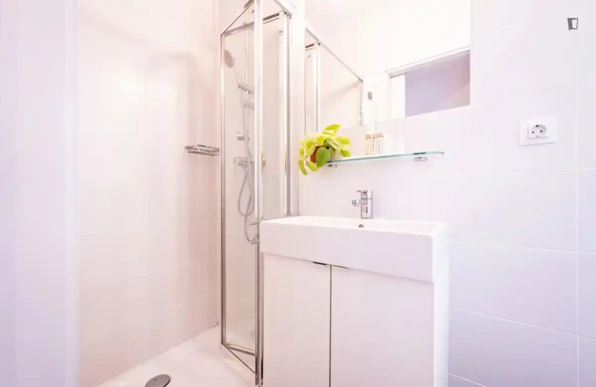 Bany de Apartament de lloguer en Barcelona amb Aire condicionat, Moblat i Forn
