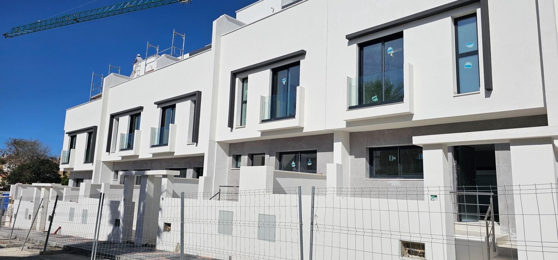 Exterior view of Single-family semi-detached for sale in Mijas  with Air Conditioner, Heating and Private garden