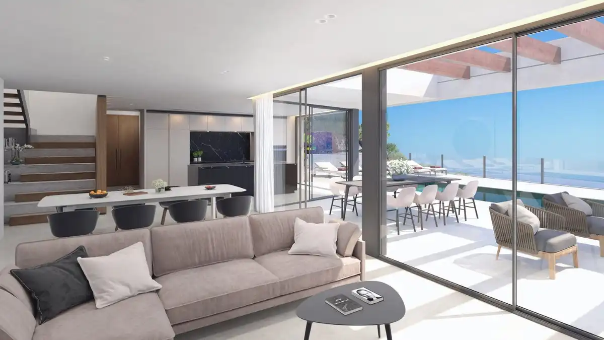 Sala de estar de Casa adosada en venta en Málaga con Aire acondicionado y Terraza