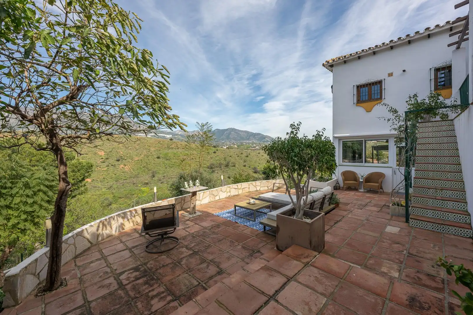Terrassa de Casa o xalet en venda en Mijas amb Aire condicionat, Calefacció i Jardí privat
