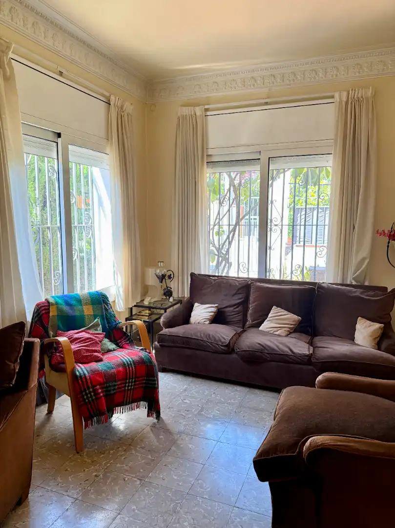 Sala de estar de Casa o chalet en venta en Barcelona con Calefacción, Jardín privado y Terraza