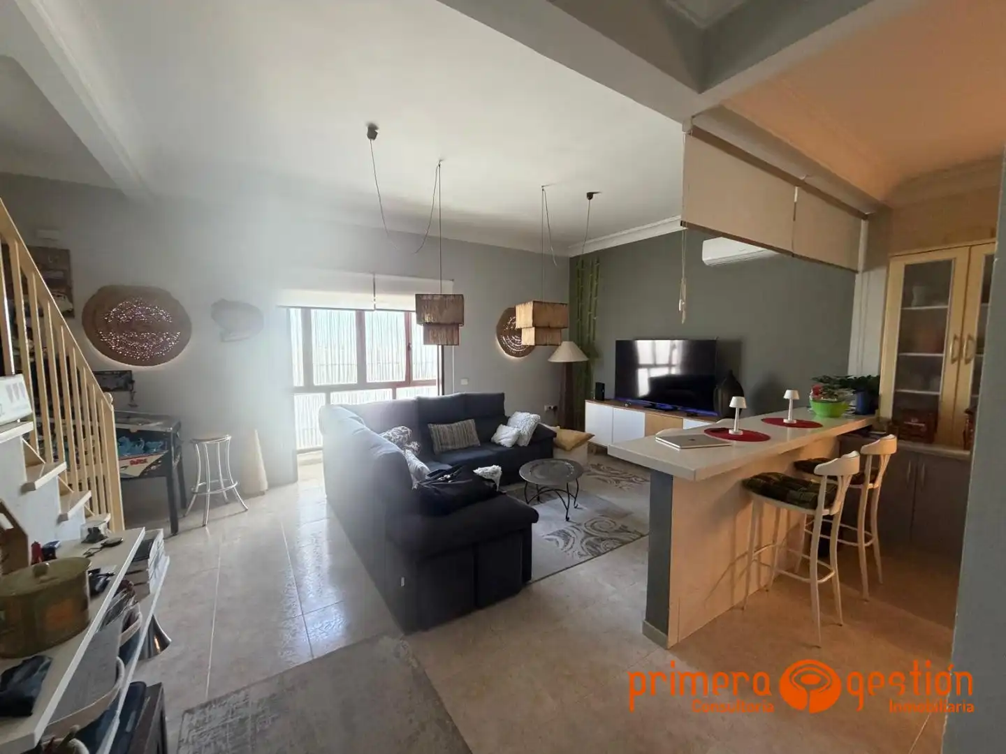 Living room of Houses for sale in Fuentes de Andalucía  with Air Conditioner, Terrace and Furnished
