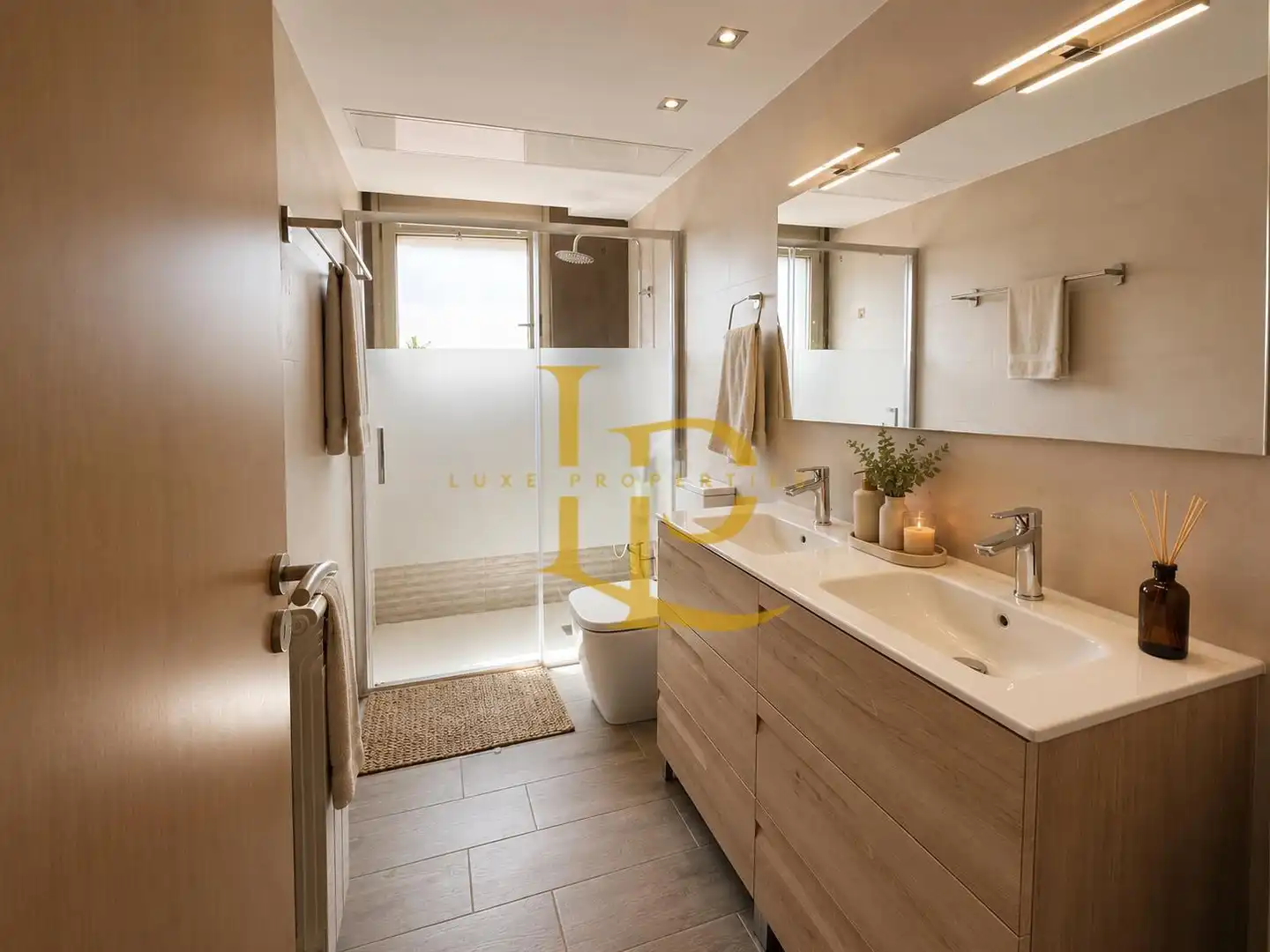 Badezimmer von Einfamilien-Reihenhaus zum Verkauf in Cambrils mit Klimaanlage, Heizung und Privatgarten