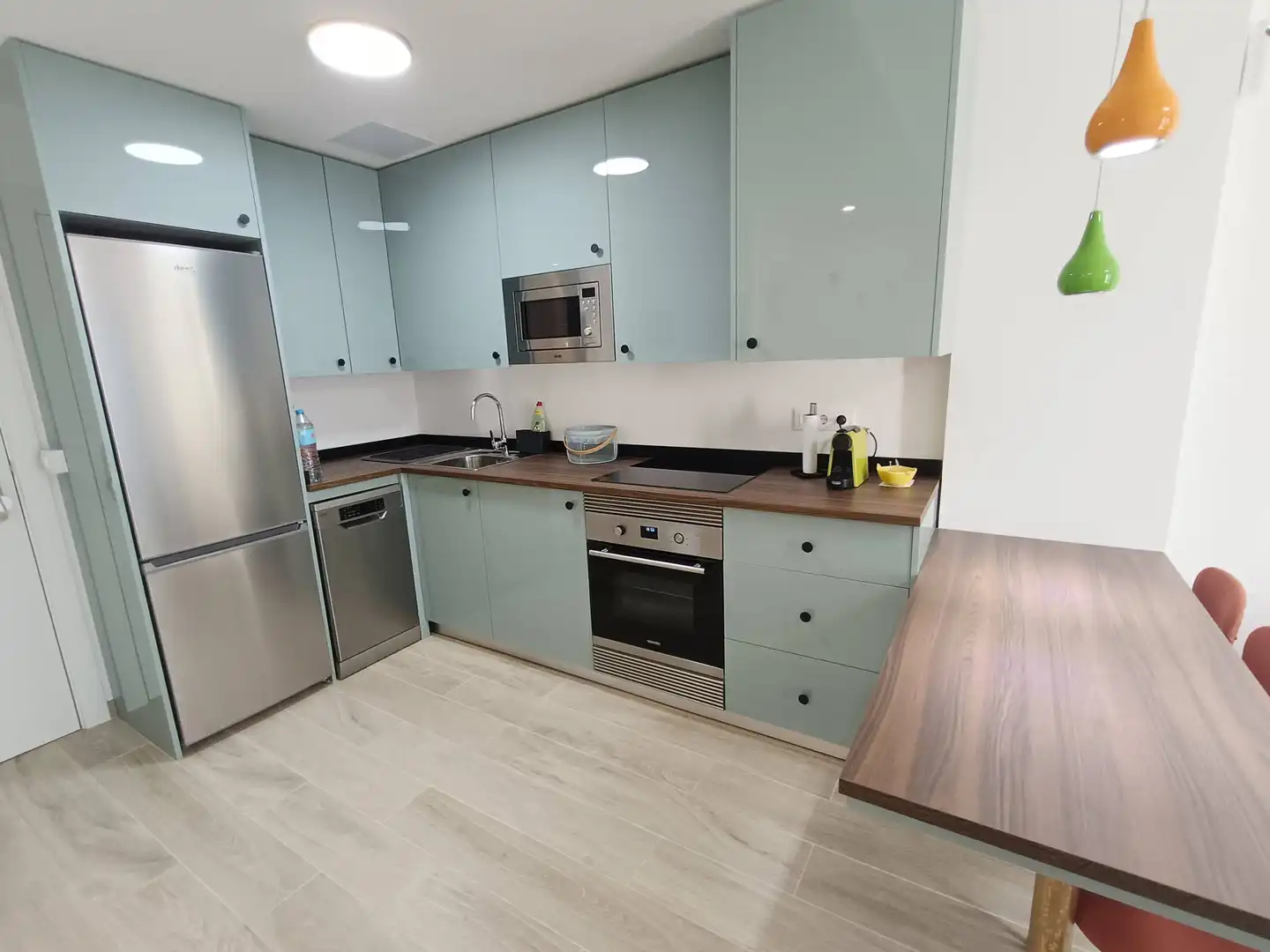 Cuina de Apartament de lloguer en Mogán amb Aire condicionat, Terrassa i Moblat