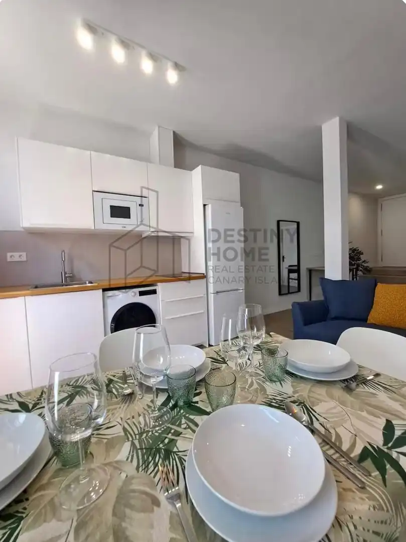 Menjador de Apartament en venda en La Oliva amb Traster, Moblat i Piscina comunitària