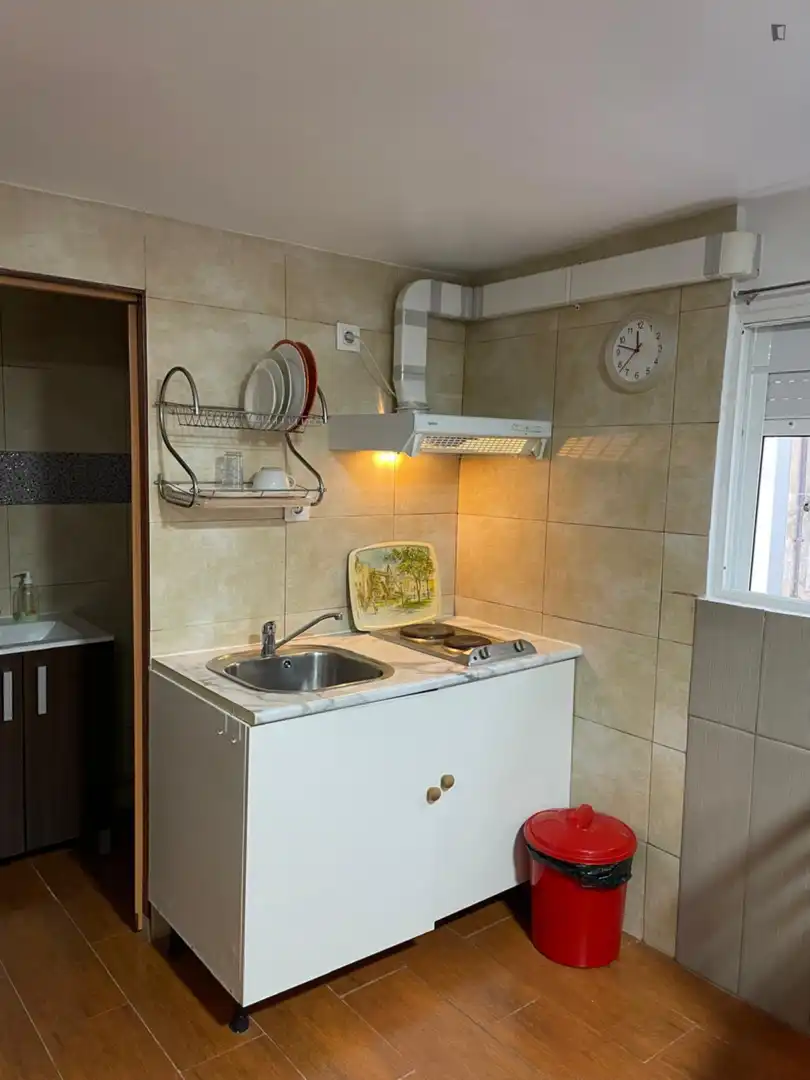Cocina de Estudio de alquiler en L'Hospitalet de Llobregat con Aire acondicionado, Calefacción y Amueblado