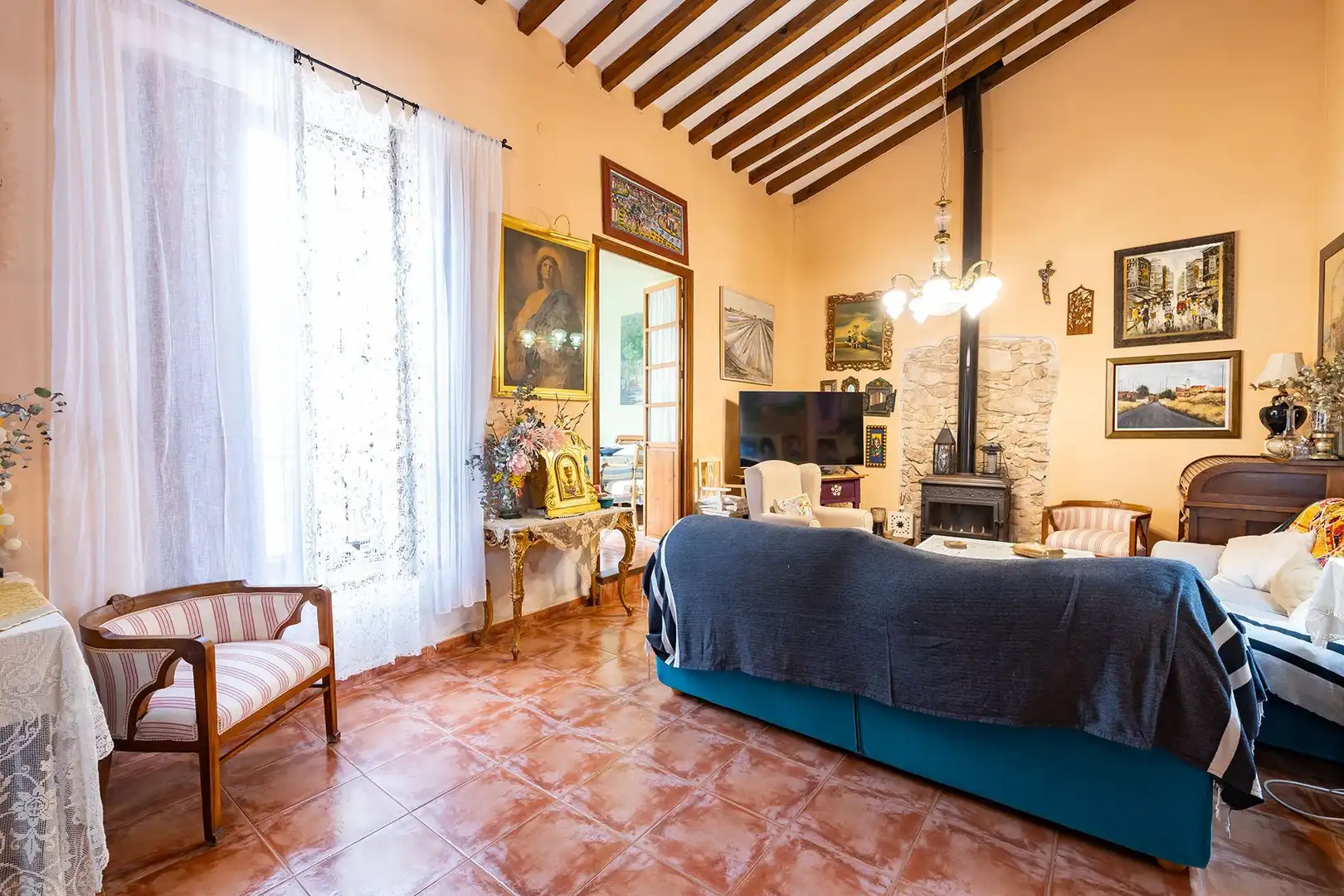 Living room of Country homes for sale in Murcia  with Air Conditioner, Heating and Storage room