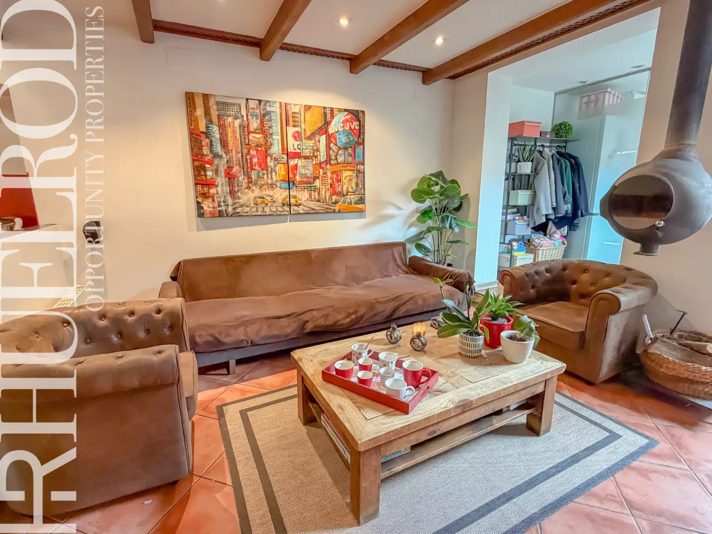 Sala d'estar de Casa adosada en venda en Granollers amb Aire condicionat, Calefacció i Parquet