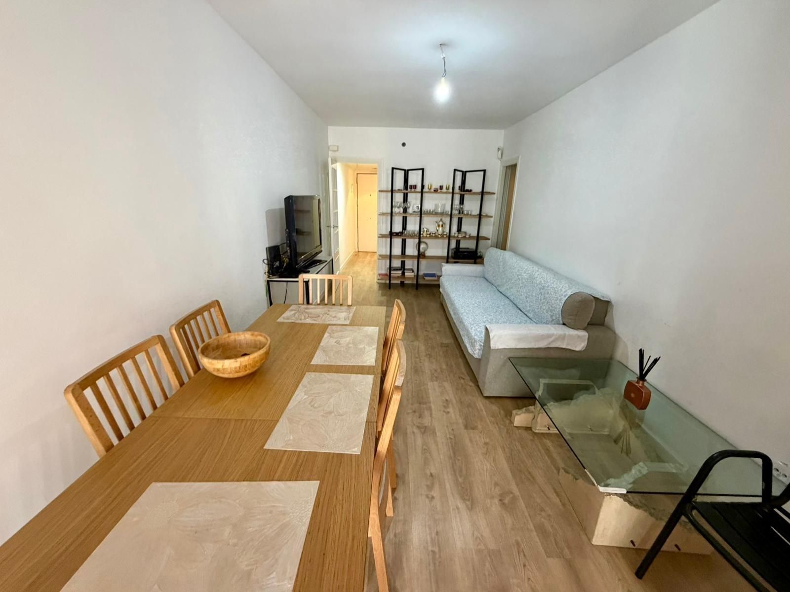 Living room of Flat for sale in Santa Coloma de Gramenet  with Air Conditioner, Parquet flooring and Balcony