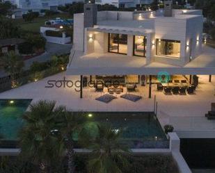 Exterior view of House or chalet for sale in Málaga Capital  with Air Conditioner, Terrace and Swimming Pool