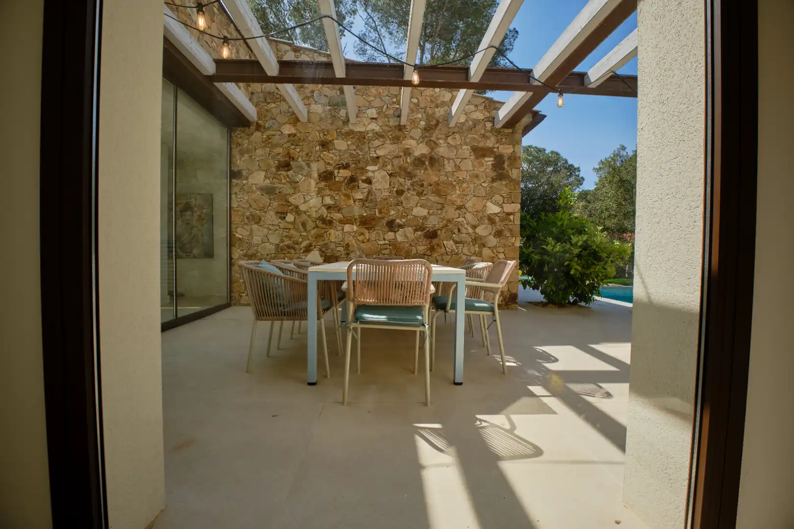 Terrace of Houses for rent in Mont-ras  with Air Conditioner, Heating and Private garden