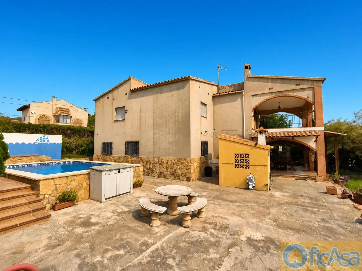 Exterior view of Houses for sale in Borriol  with Terrace, Storage room and Swimming Pool