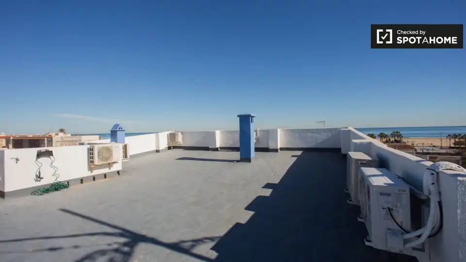 Terrace of Flat for rent in Valencia  with Air Conditioner, Heating and Furnished