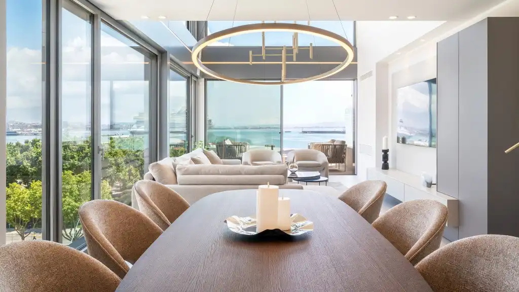 Esszimmer von Dachboden zum Verkauf in  Palma de Mallorca mit Klimaanlage, Heizung und Terrasse