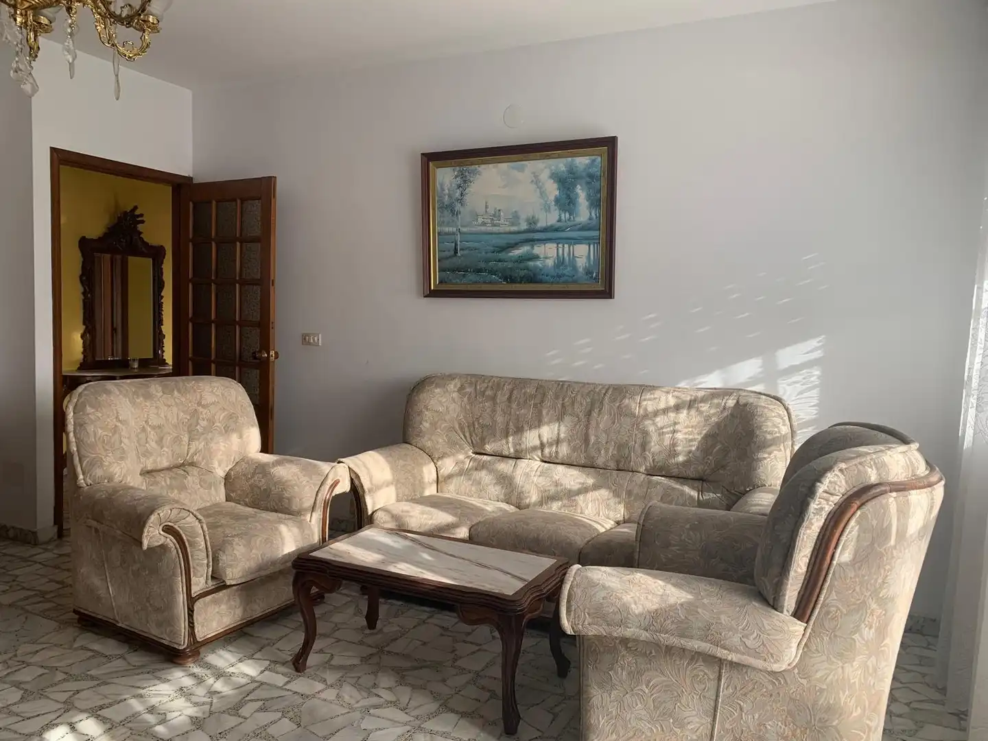 Sala de estar de Casa o chalet en venta en Meaño con Calefacción, Jardín privado y Terraza