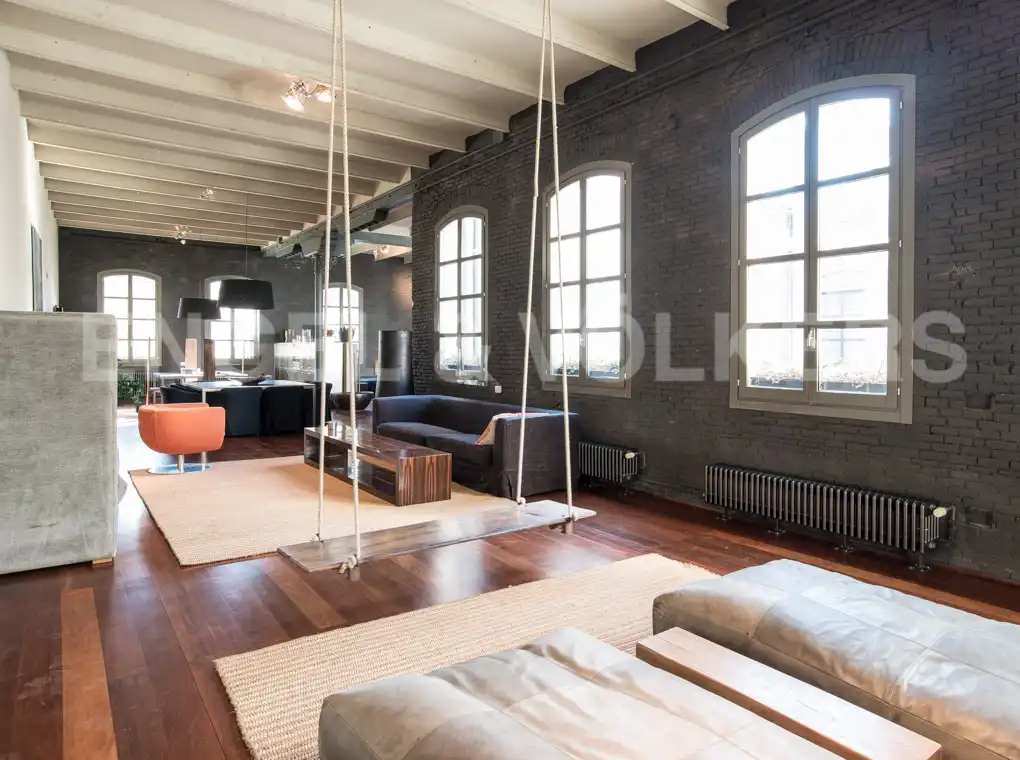 Wohnzimmer von Loft zur Miete in Barcelona mit Klimaanlage, Heizung und Parkett