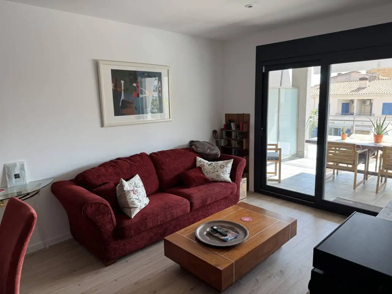 Living room of Flat for rent in Cubelles  with Air Conditioner, Heating and Parquet flooring