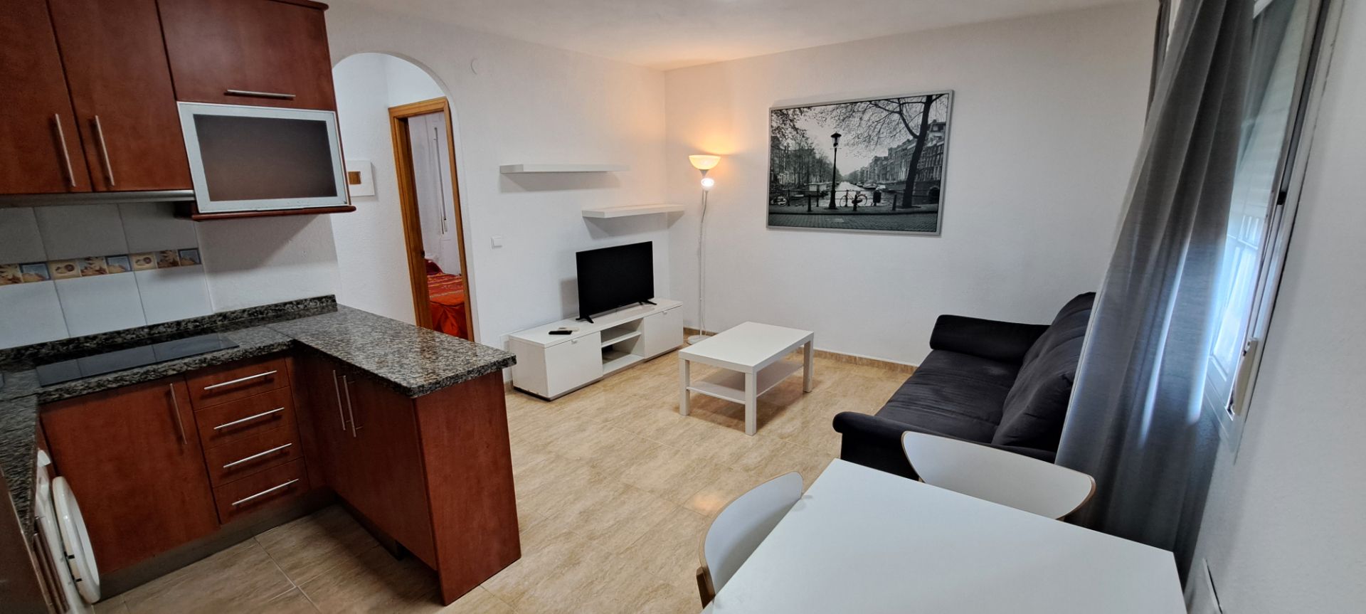 Sala d'estar de Pis de lloguer en Málaga Capital amb Aire condicionat, Terrassa i Moblat