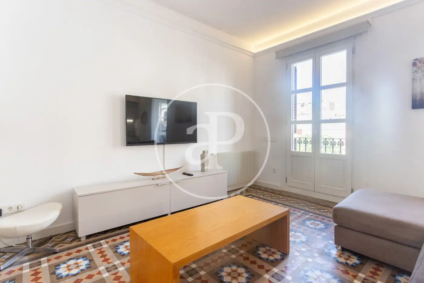 Sala d'estar de Pis de lloguer en Barcelona amb Aire condicionat, Calefacció i Moblat