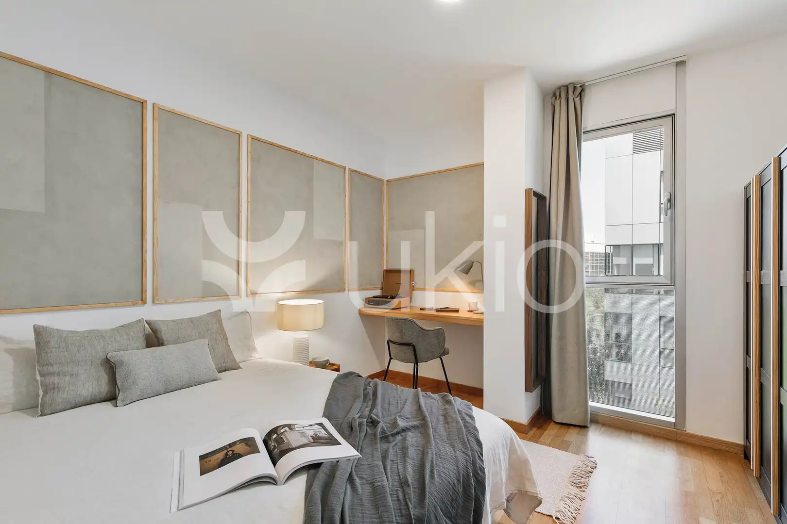 Schlafzimmer von Wohnungen zur Miete in Barcelona mit Klimaanlage, Heizung und Möbliert