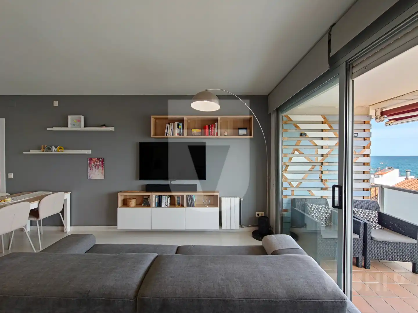 Sala de estar de Piso en venta en Montgat con Aire acondicionado, Calefacción y Parquet