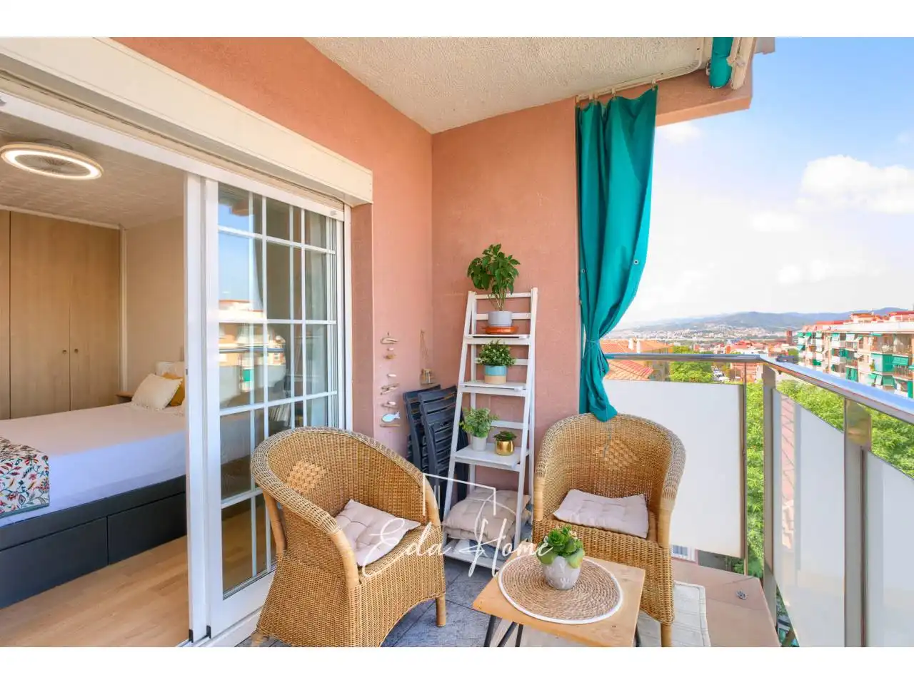 Balcony of Flat for sale in Cornellà de Llobregat  with Air Conditioner, Heating and Parquet flooring