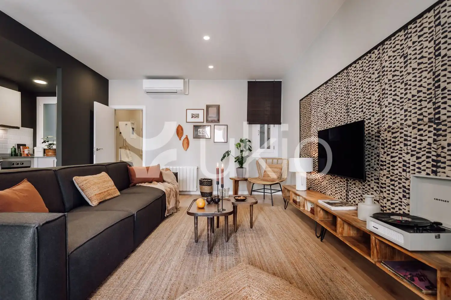 Sala de estar de Apartamento de alquiler en Barcelona con Aire acondicionado, Calefacción y Amueblado