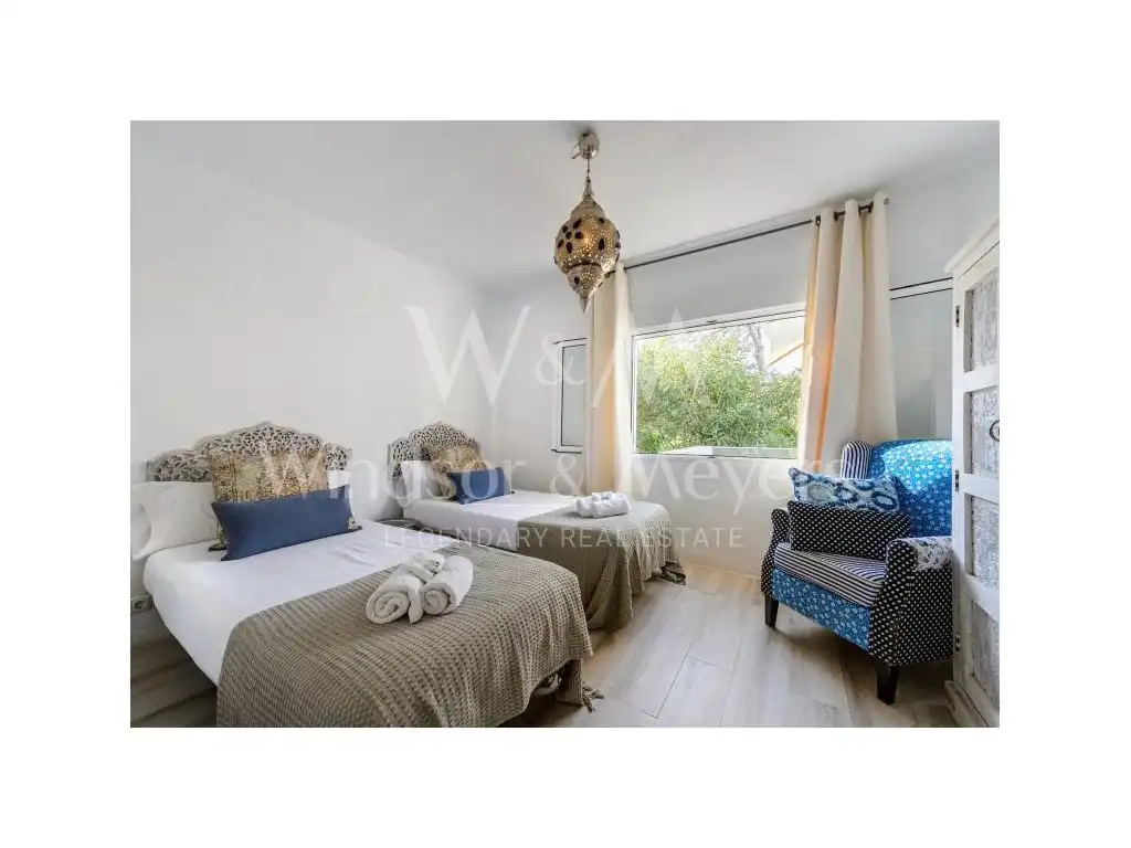 Schlafzimmer von Wohnungen zur Miete in Sant Josep de sa Talaia mit Klimaanlage, Privatgarten und Terrasse