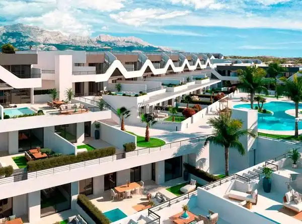 Außenansicht von Wohnung zum Verkauf in L'Alfàs del Pi mit Klimaanlage, Terrasse und Gemeinschaftspool