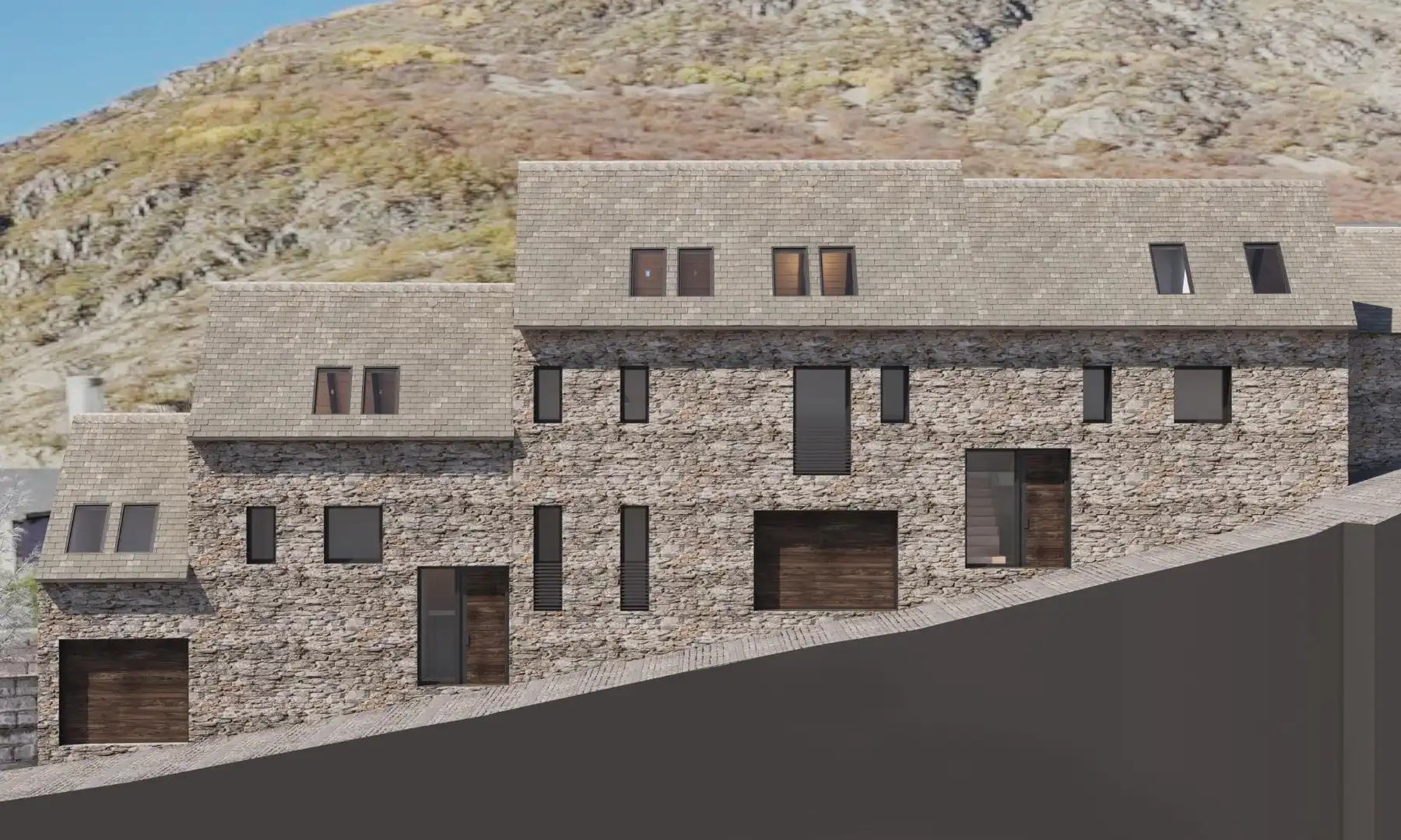 Vista exterior de Casa adosada en venta en Naut Aran con Jardín privado