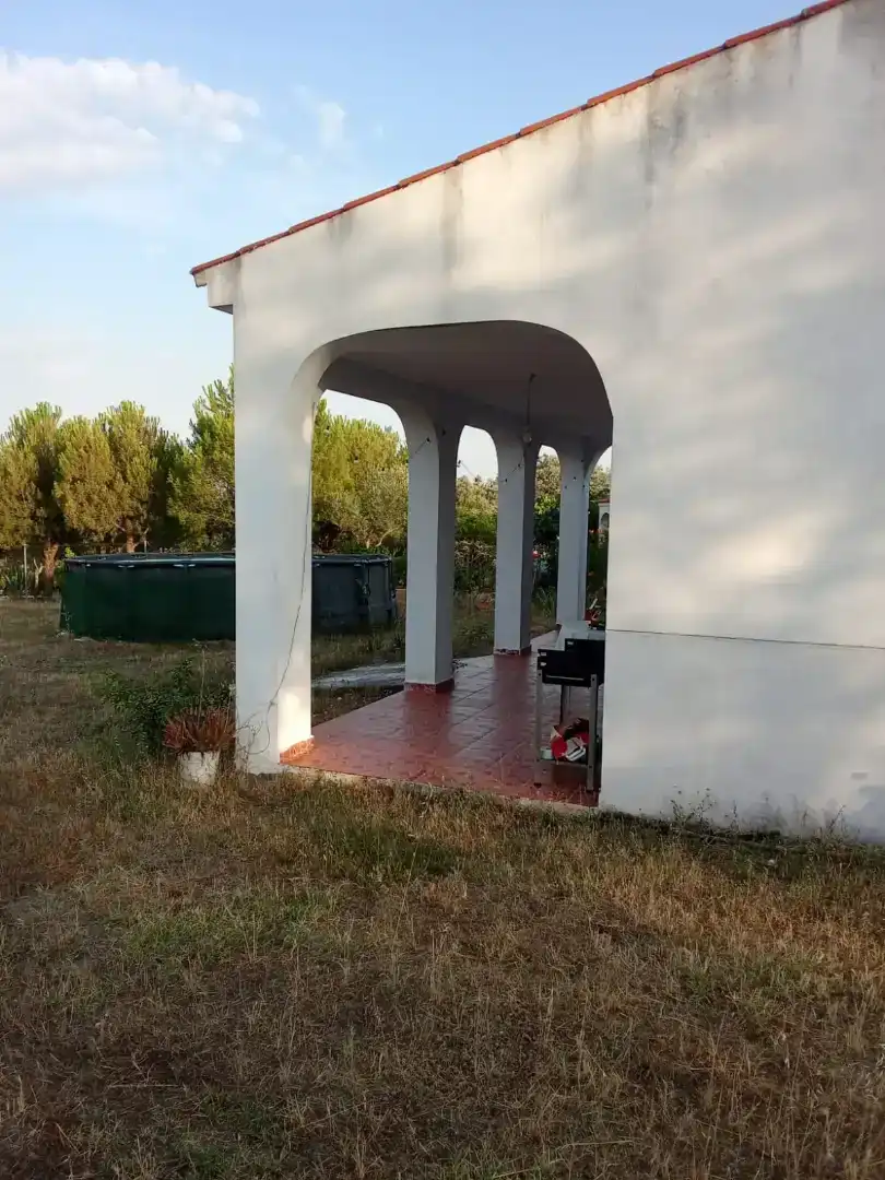 Terrassa de Finca rústica en venda en Arroyo de la Luz amb Jardí privat, Piscina i Moblat