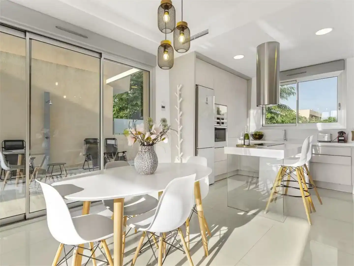 Comedor de Casa o chalet de alquiler en Pilar de la Horadada con Aire acondicionado, Jardín privado y Piscina