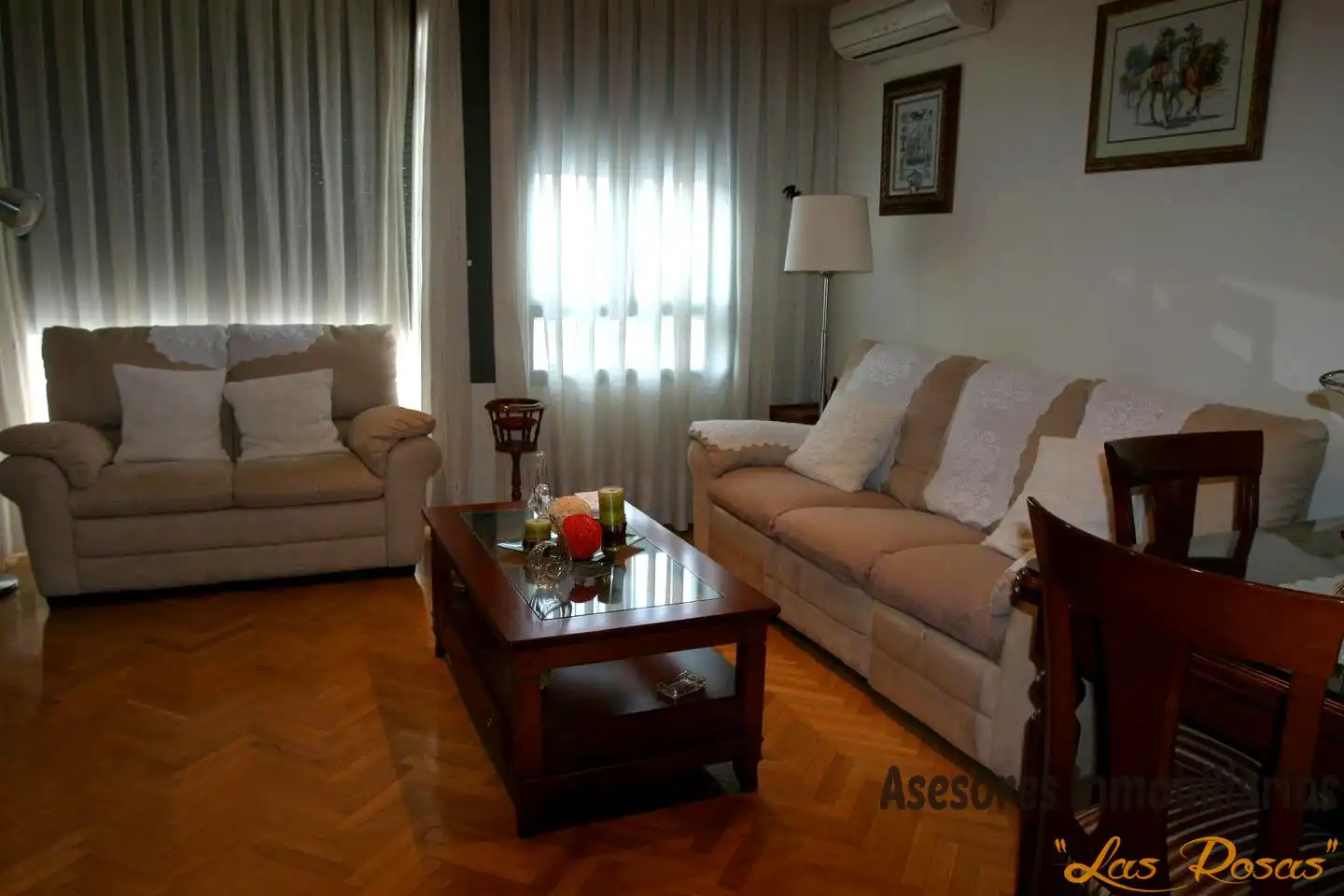 Wohnzimmer von Wohnung zum Verkauf in  Madrid Capital mit Heizung, Parkett und Terrasse