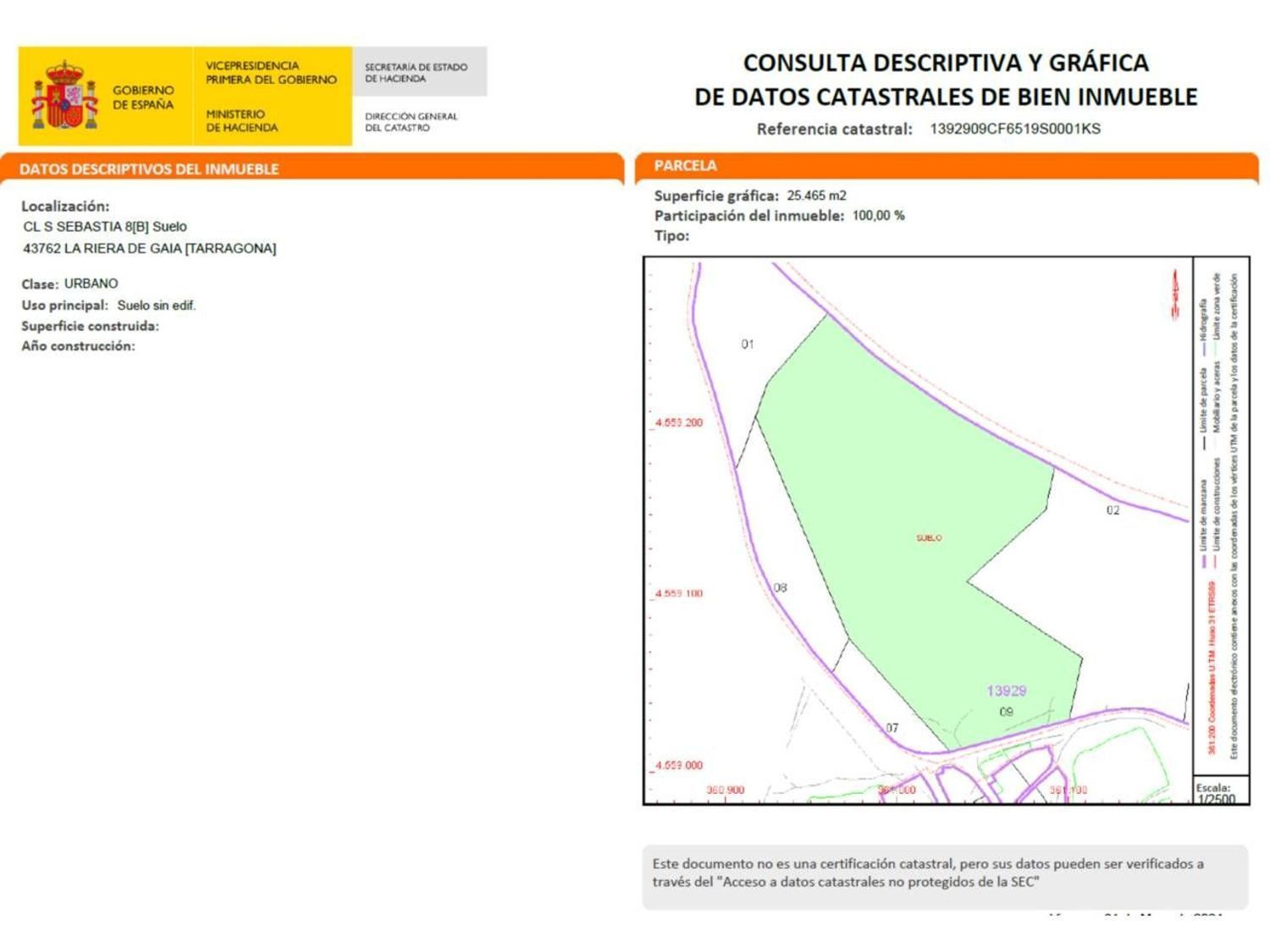 Land for sale in Vespella de Gaià