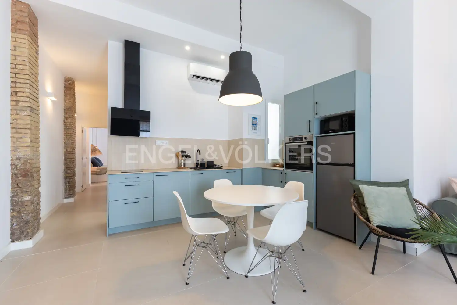 Cocina de Piso de alquiler en Valencia con Aire acondicionado, Calefacción y Terraza