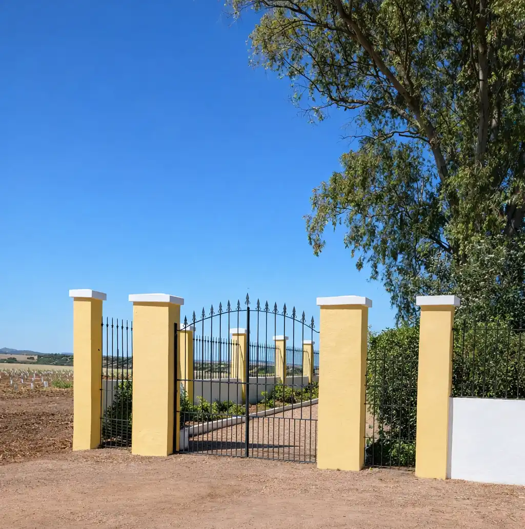 Vista exterior de Finca rústica en venda en Badajoz amb Jardí privat, Terrassa i Piscina