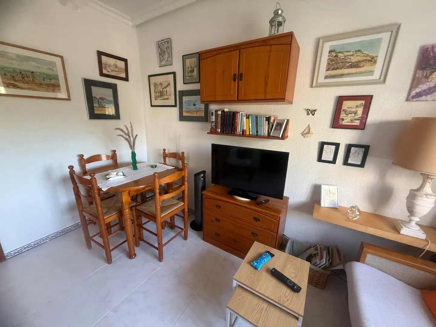 Sala d'estar de Apartament en venda en Torrevieja amb Jardí privat, Terrassa i Moblat